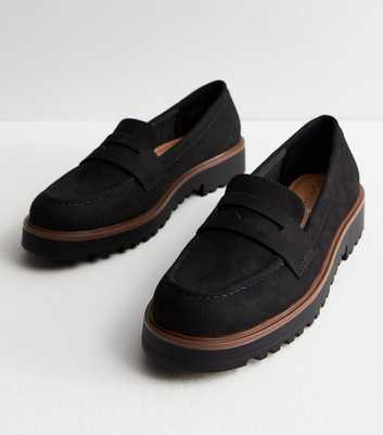 Black Suedette Chunky Loafers
