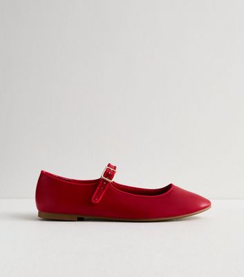 Women's Bright Red Flat Shoes, Leather Rounding Toe Shoes, Slip-on Comfy  and Attractive Ballet Pumps, Red Suede Ballerinas, Daily Wear Shoes -   Sweden