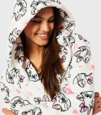 Skinnydip White Disney Marie Print Dressing Gown New Look