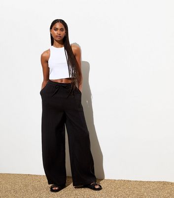 Crinkle wide leg pants best sale