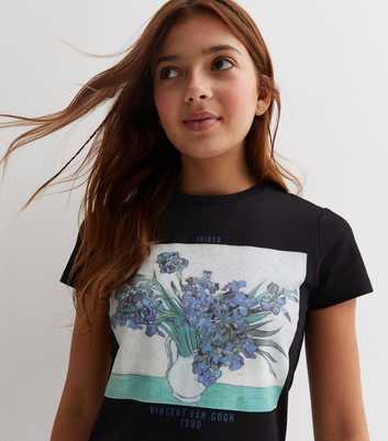 Girls Black Van Gogh Art Logo T-Shirt