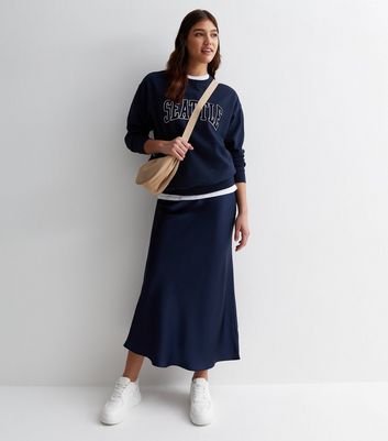 Navy skirt new clearance look