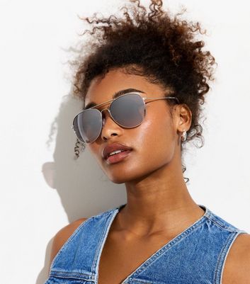 Silver aviator sunglasses clearance womens