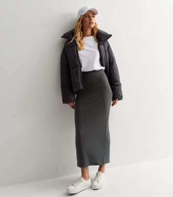 Grey pencil skirt new look best sale