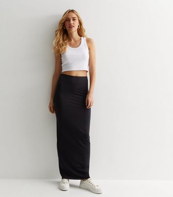 Black jersey 2025 maxi skirt