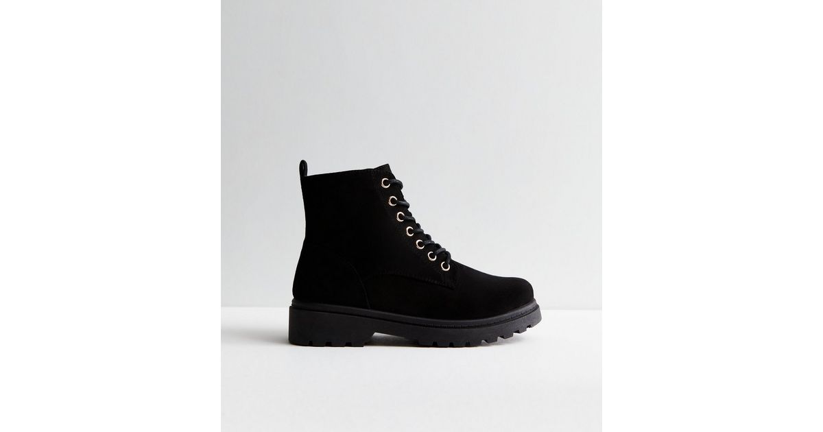 suedette lace up boots