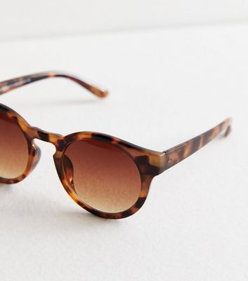 Brown Tortoiseshell Effect Round Frame Sunglasses New Look