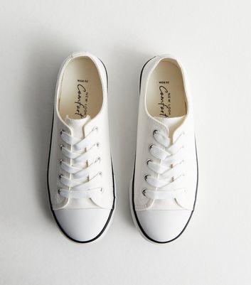 New look white canvas shoes hotsell