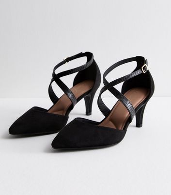 Black low stiletto heels best sale