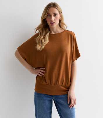 Rust Short Sleeve Batwing Top