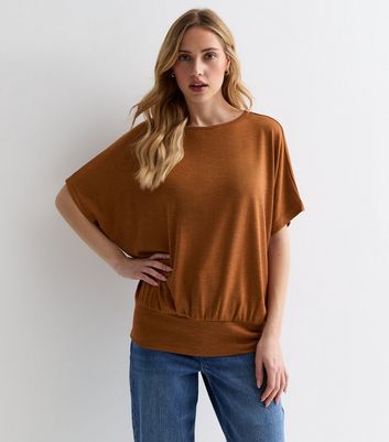 Rust Short Sleeve Batwing Top