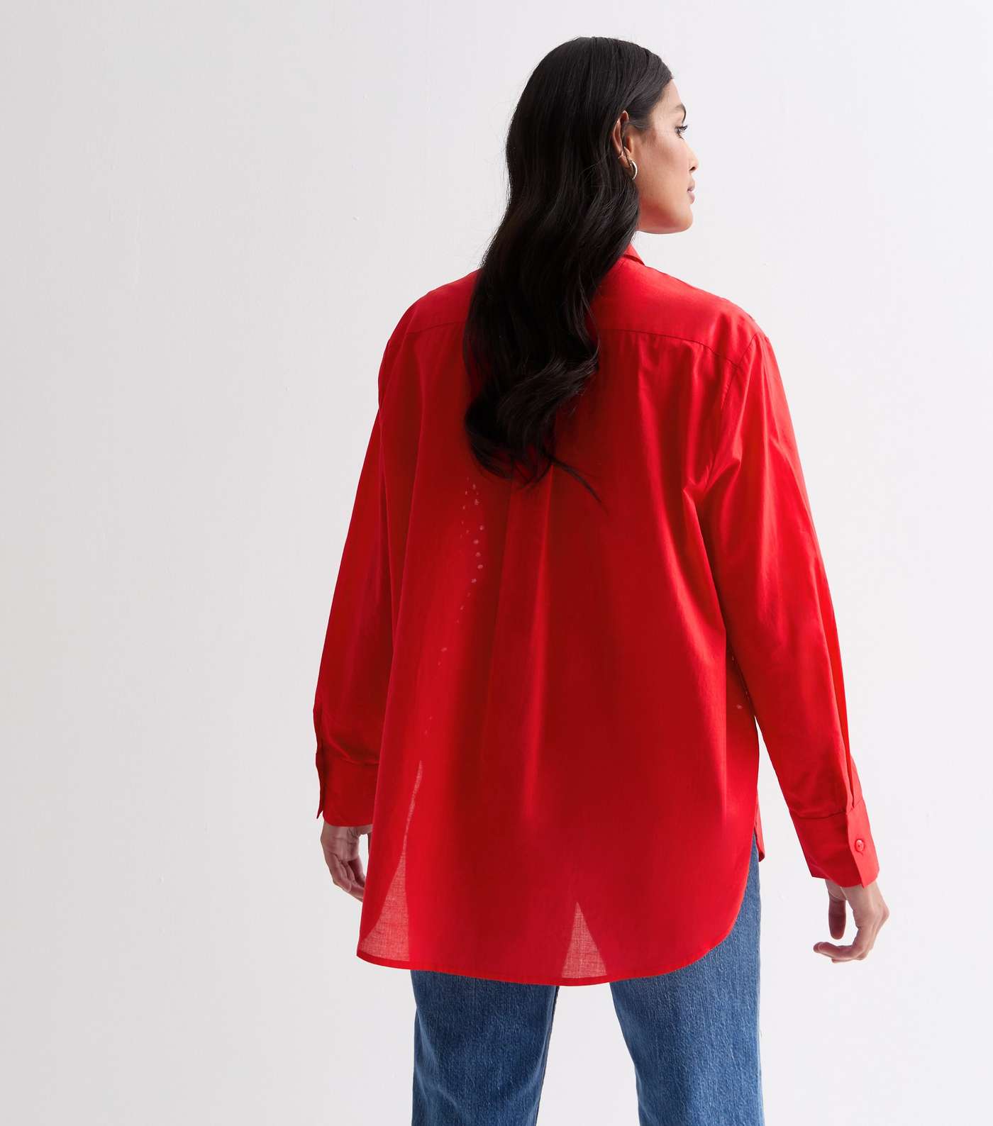 Red Cotton Broderie Front Shirt Image 4