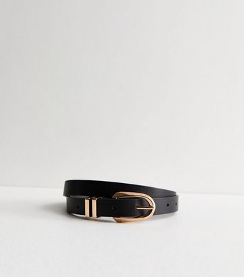 Black Double Keeper Belt | New Look