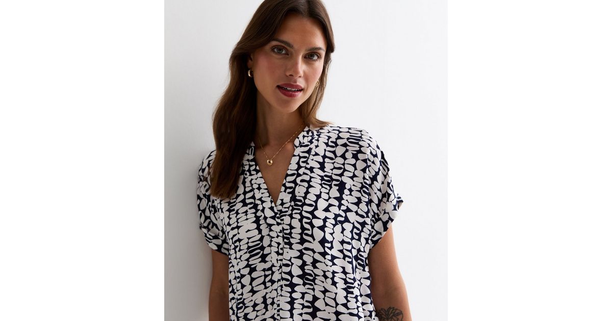Vivo Hema Cap Sleeve Maxi Dress - Grey / Navy Abstract Print