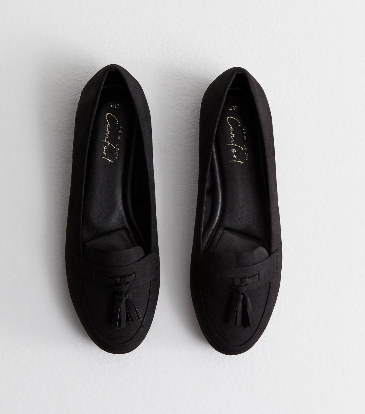 Women's Black Suedette Tassel Loafers School New Look