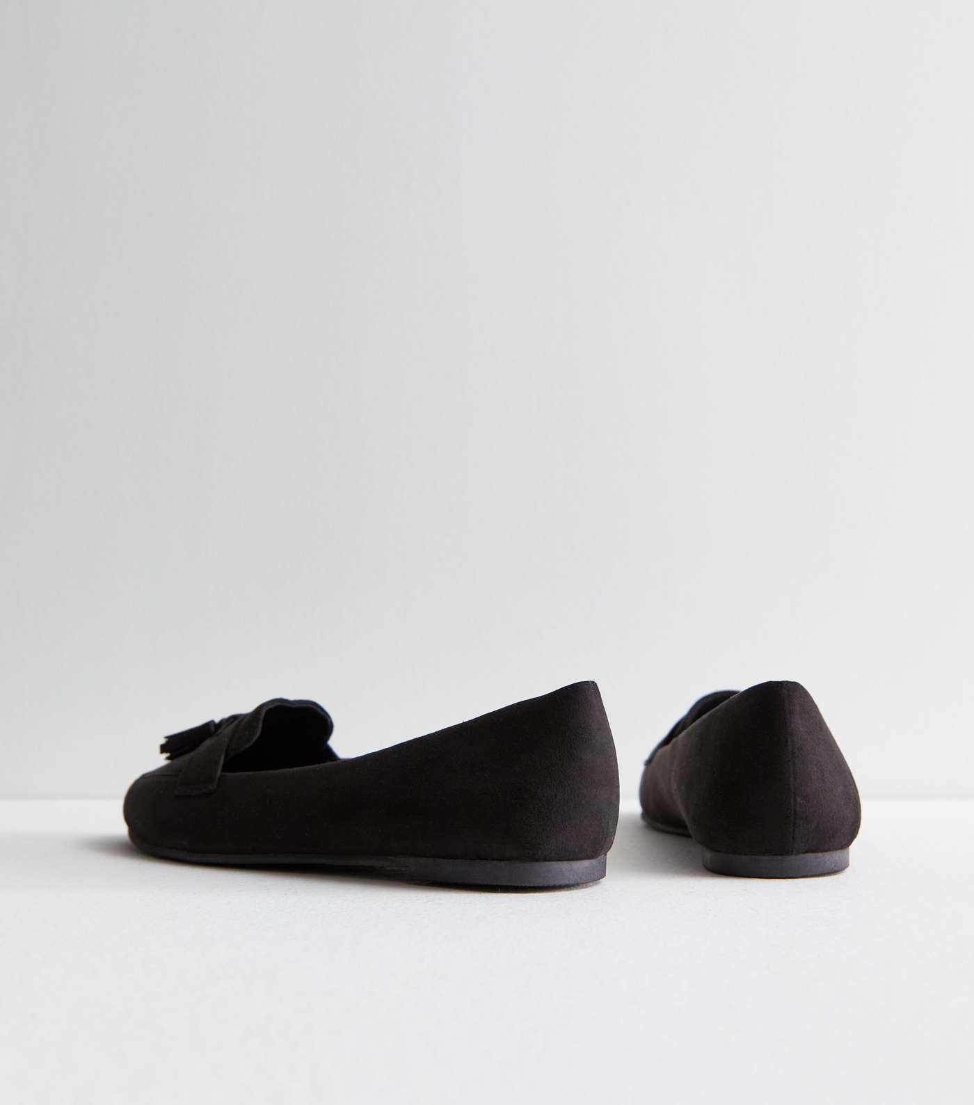 Black Suedette Tassel Loafers Image 4