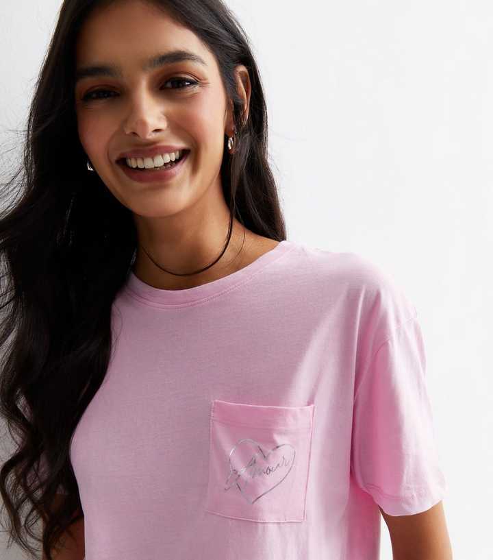 new look pink t shirt