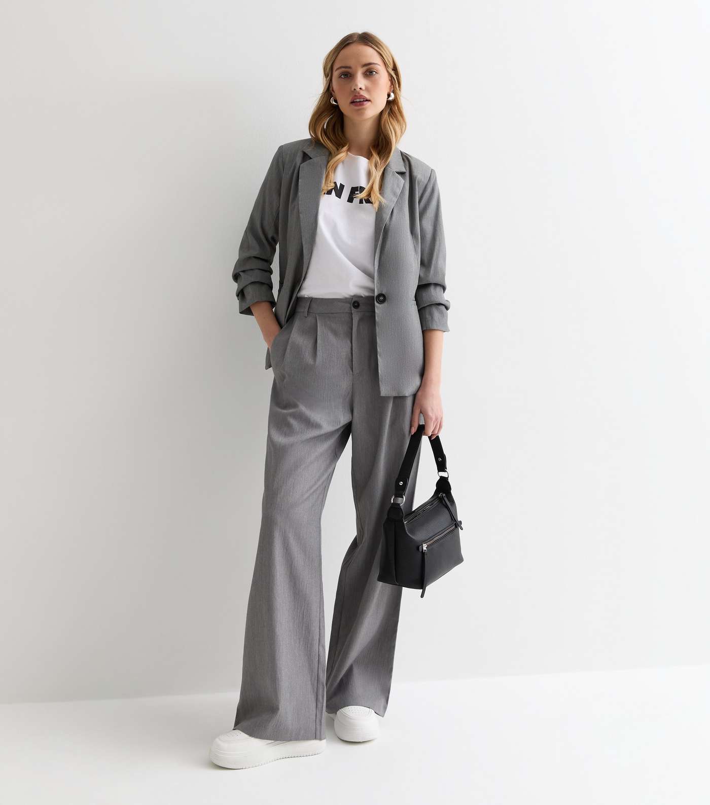 Grey Marl Long Sleeve Blazer Image 3
