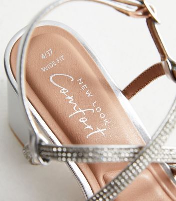 Silver strappy heels new look deals