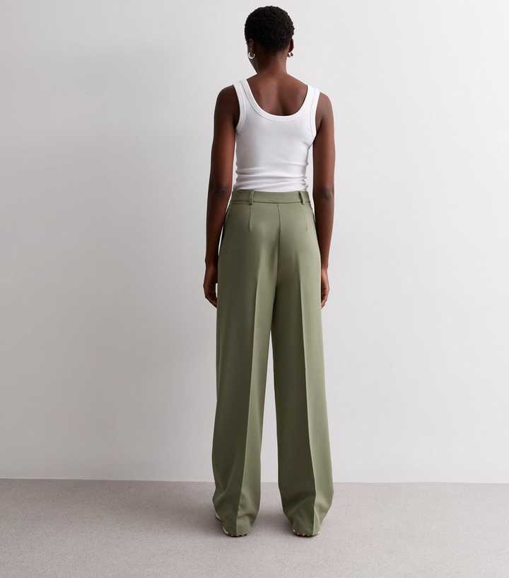 Tall Khaki Basic Flare Leg Pants, Tall