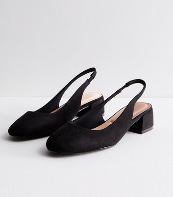 Block heel discount slingback court shoes