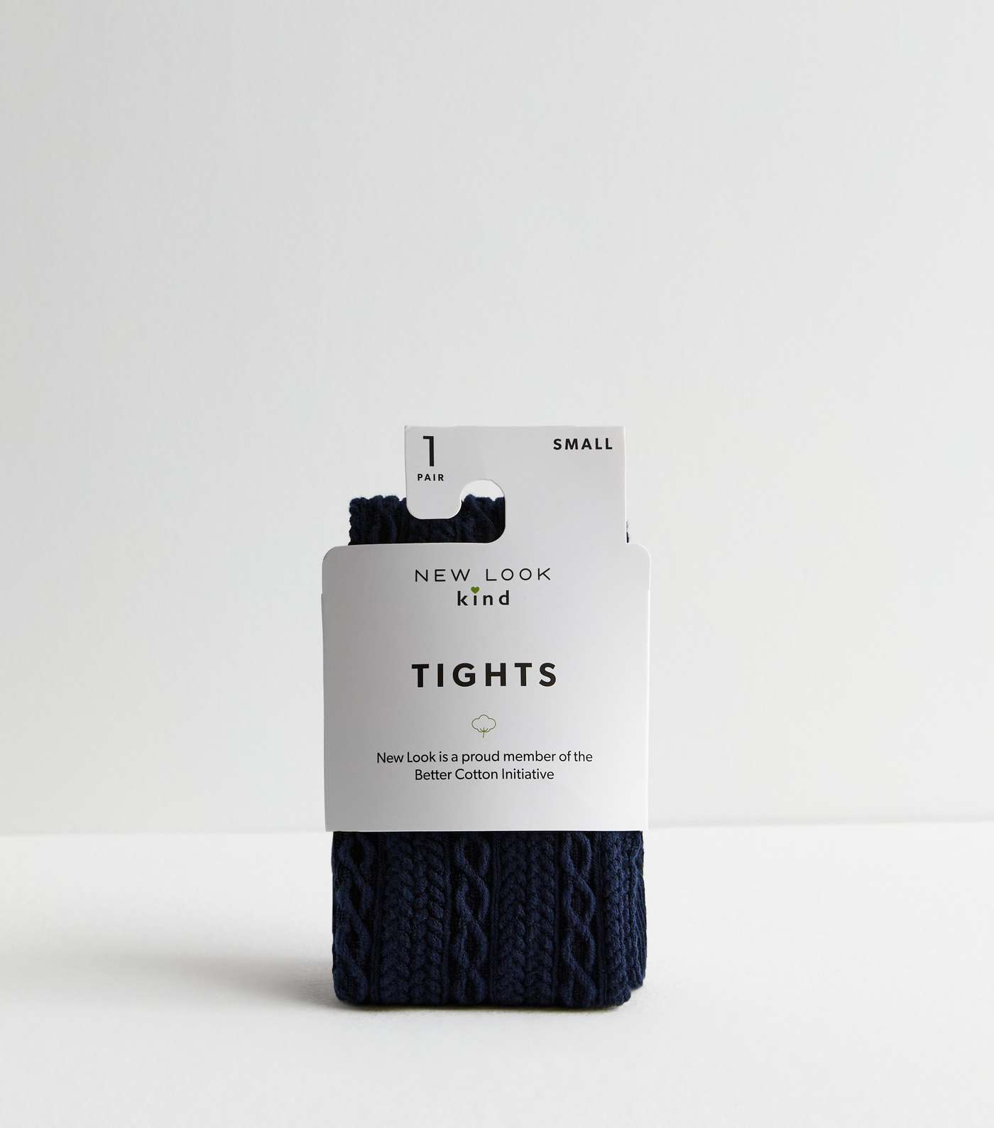 Navy Cable Knit Cotton Rich Tights Image 4