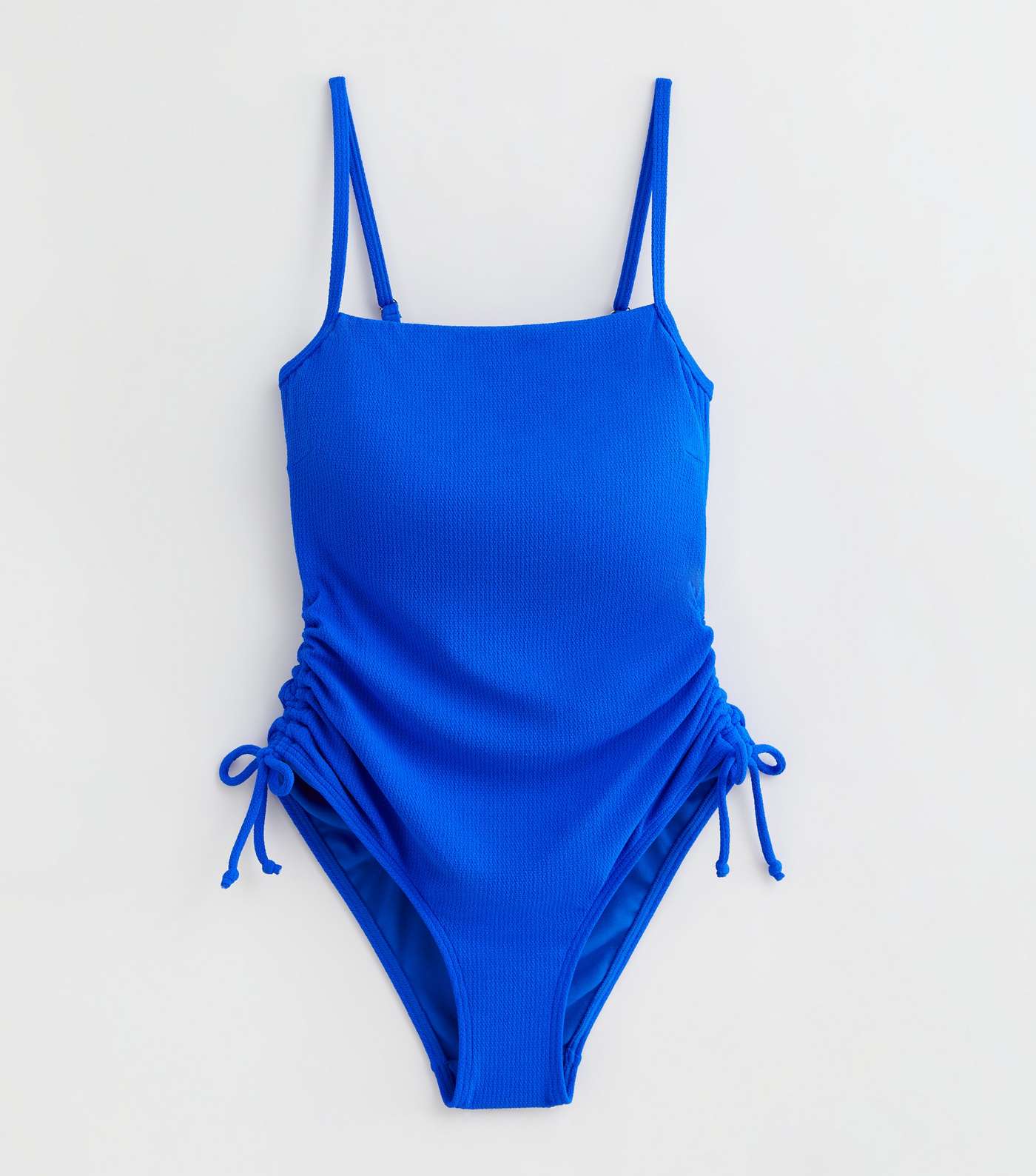 Blue Square Neck Ruched Swimsuit Image 5
