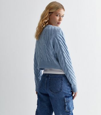 Pale blue deals cropped cardigan