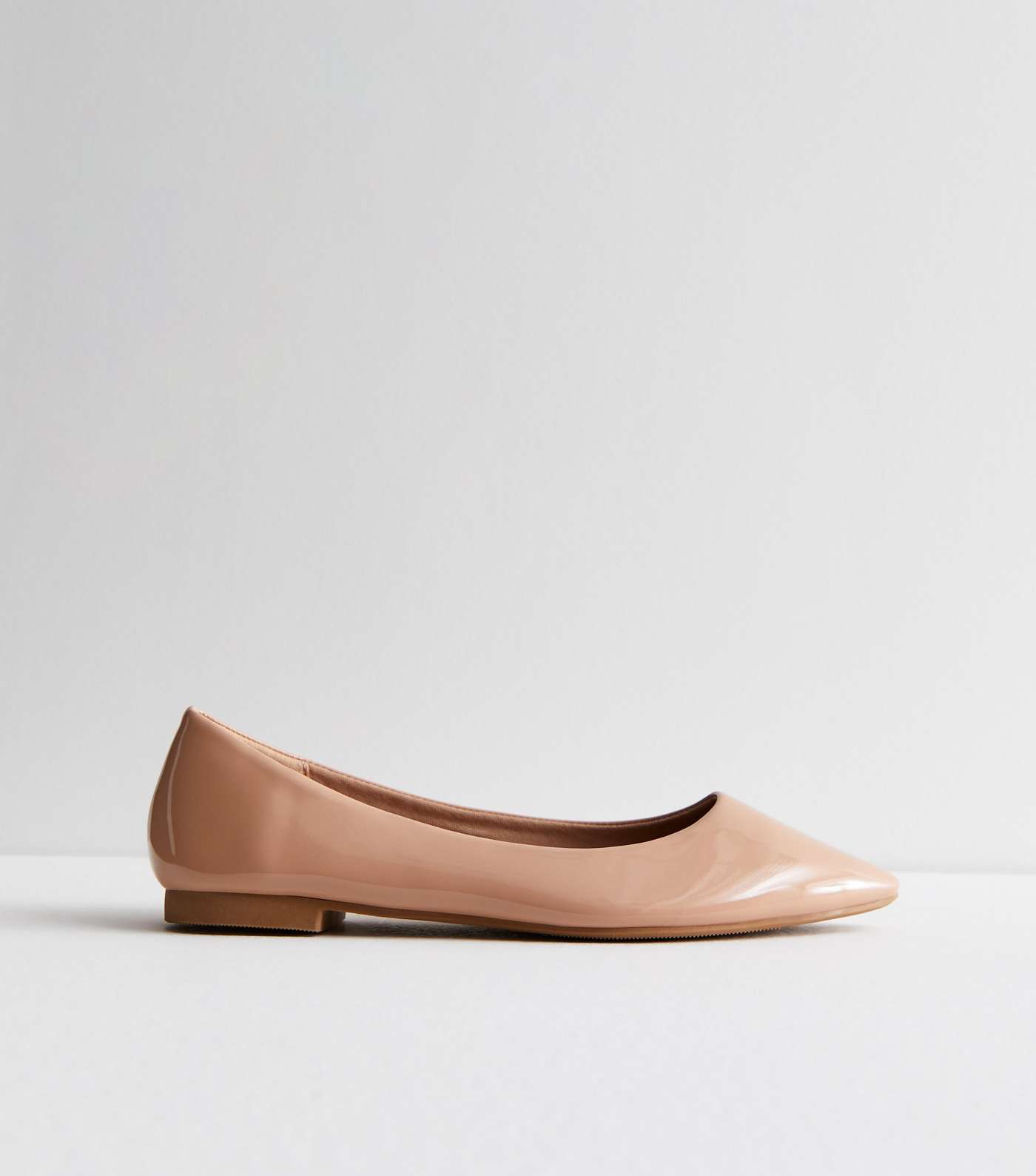 Pale Pink Patent Pointed Toe Ballerina Pumps Image 3