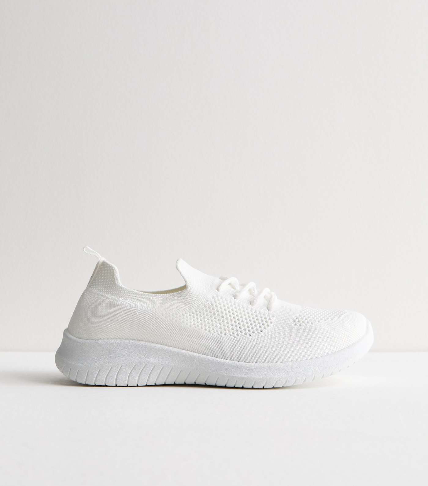 White Knit Chunky Trainers Image 3