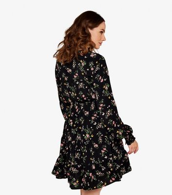 Apricot black shop floral dress