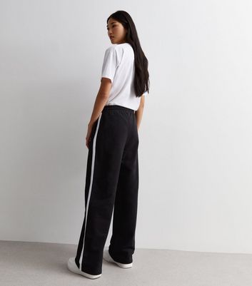 Wide leg joggers discount with side stripe