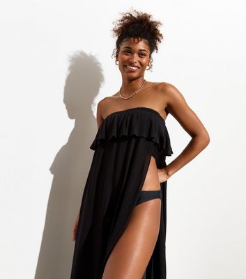 Black strapless best sale beach dress