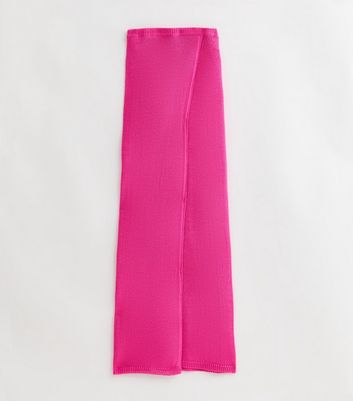 Bright Pink Knit Wrap Maxi Beach Skirt New Look