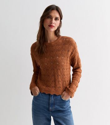 Rust Stitch Knit Crew Neck Jumper | New Look