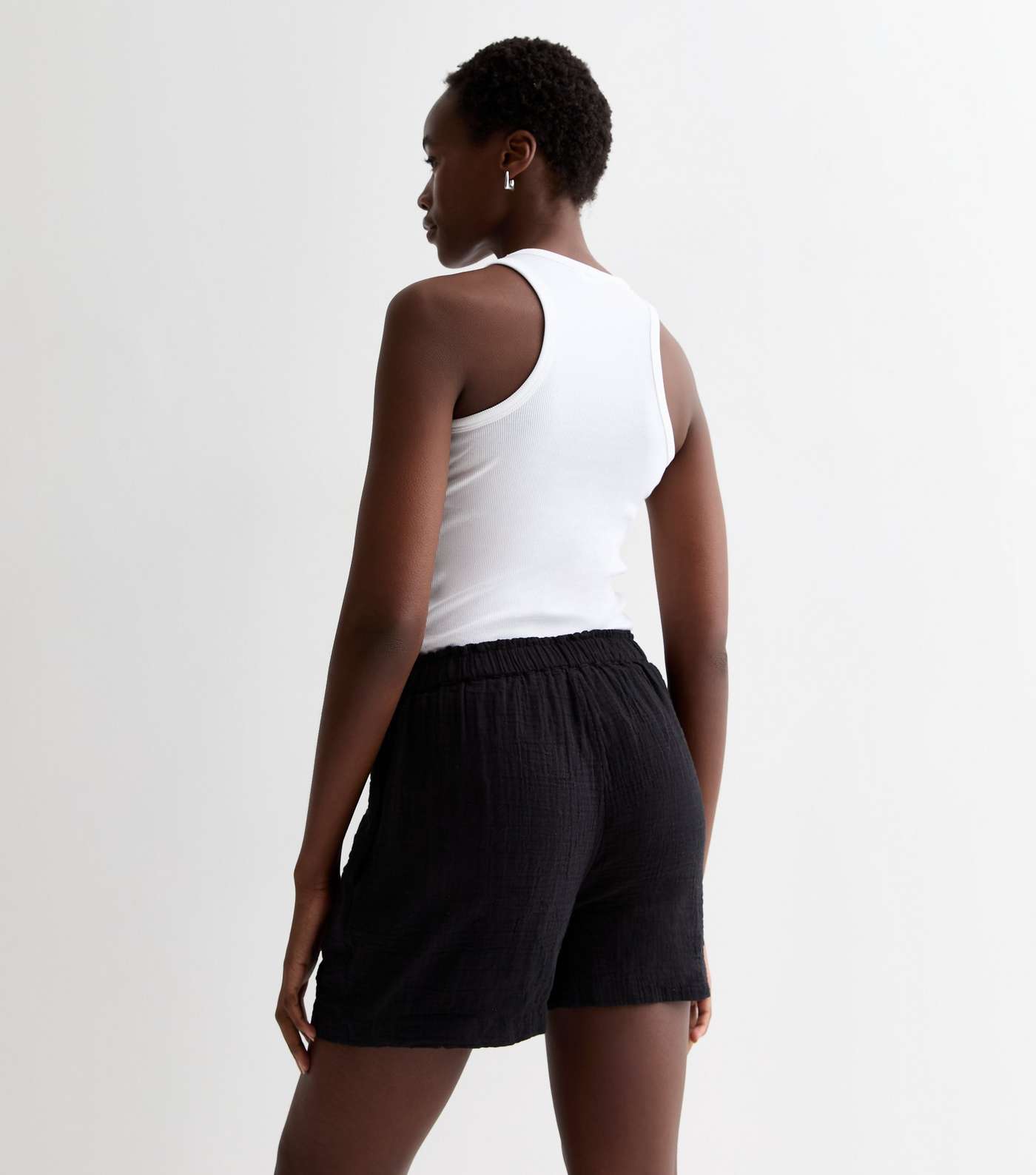 Tall Black Double Cloth Shorts Image 4