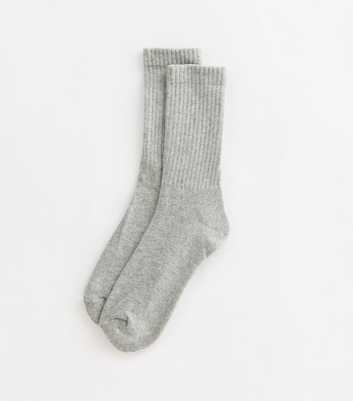 Grey Ribbed Tube Socks