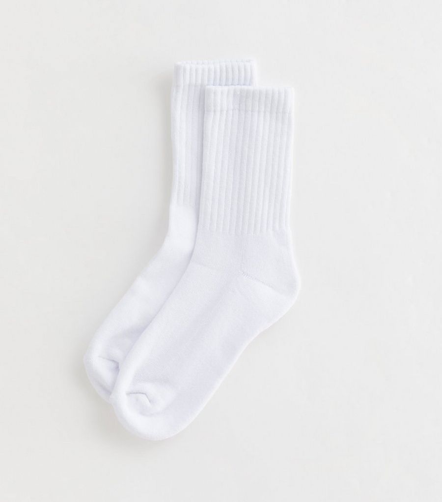 White Ribbed Tube Socks — photo 1 of 1