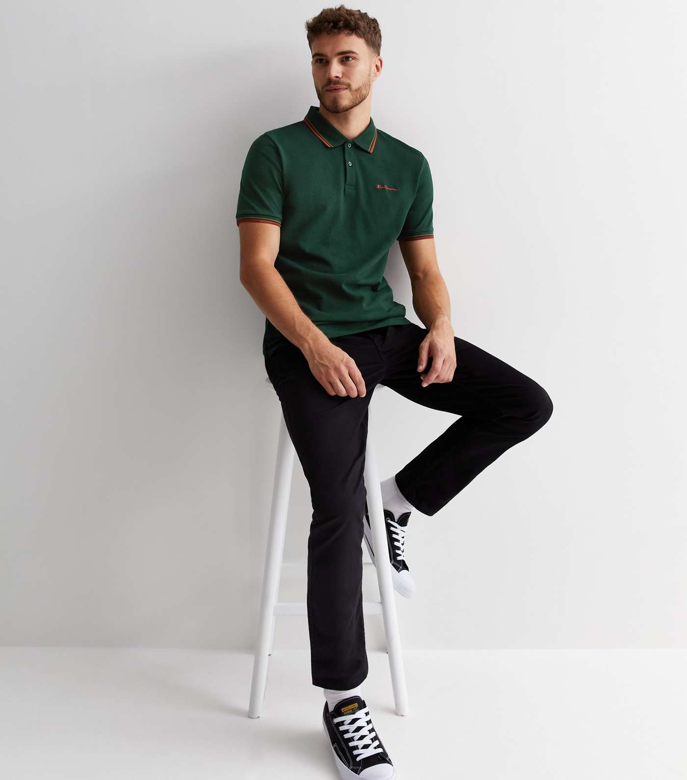 Ben Sherman Dark Green Short Sleeve Polo Shirt Image 3