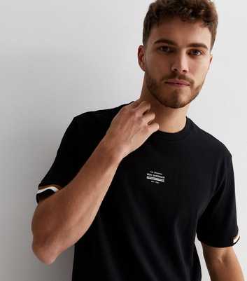 Ben Sherman Black Cotton Piqué Logo T-Shirt