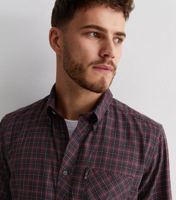 Ben Sherman Burgundy Check Cotton Long Sleeve Shirt New Look