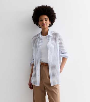 Tall Blue Stripe Cotton Long Sleeve Shirt