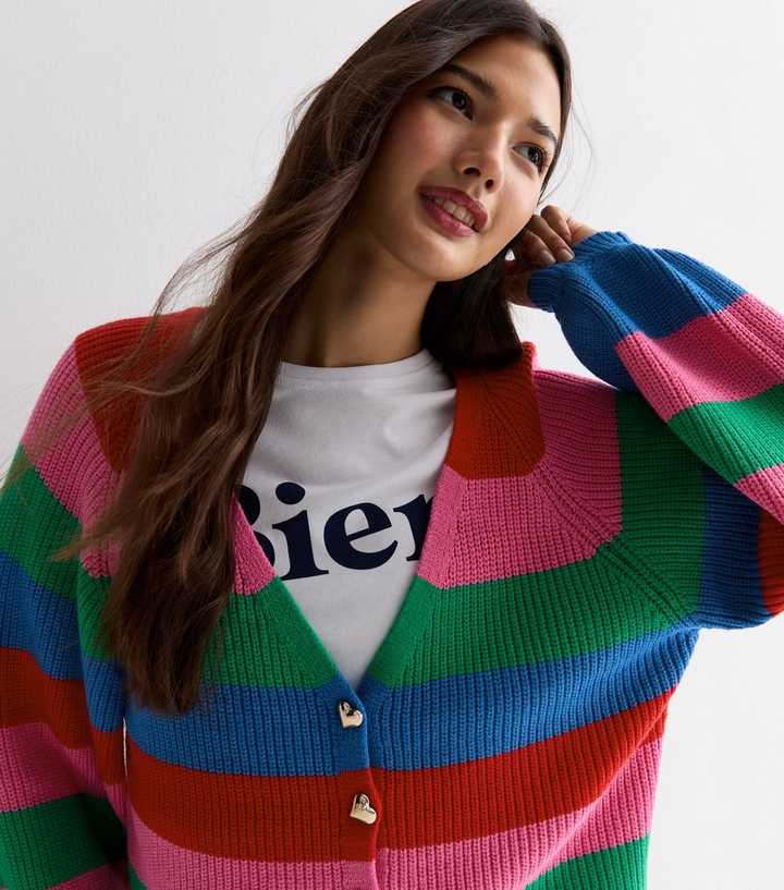 Sunshine Soul Multicoloured Stripe Knit Cardigan