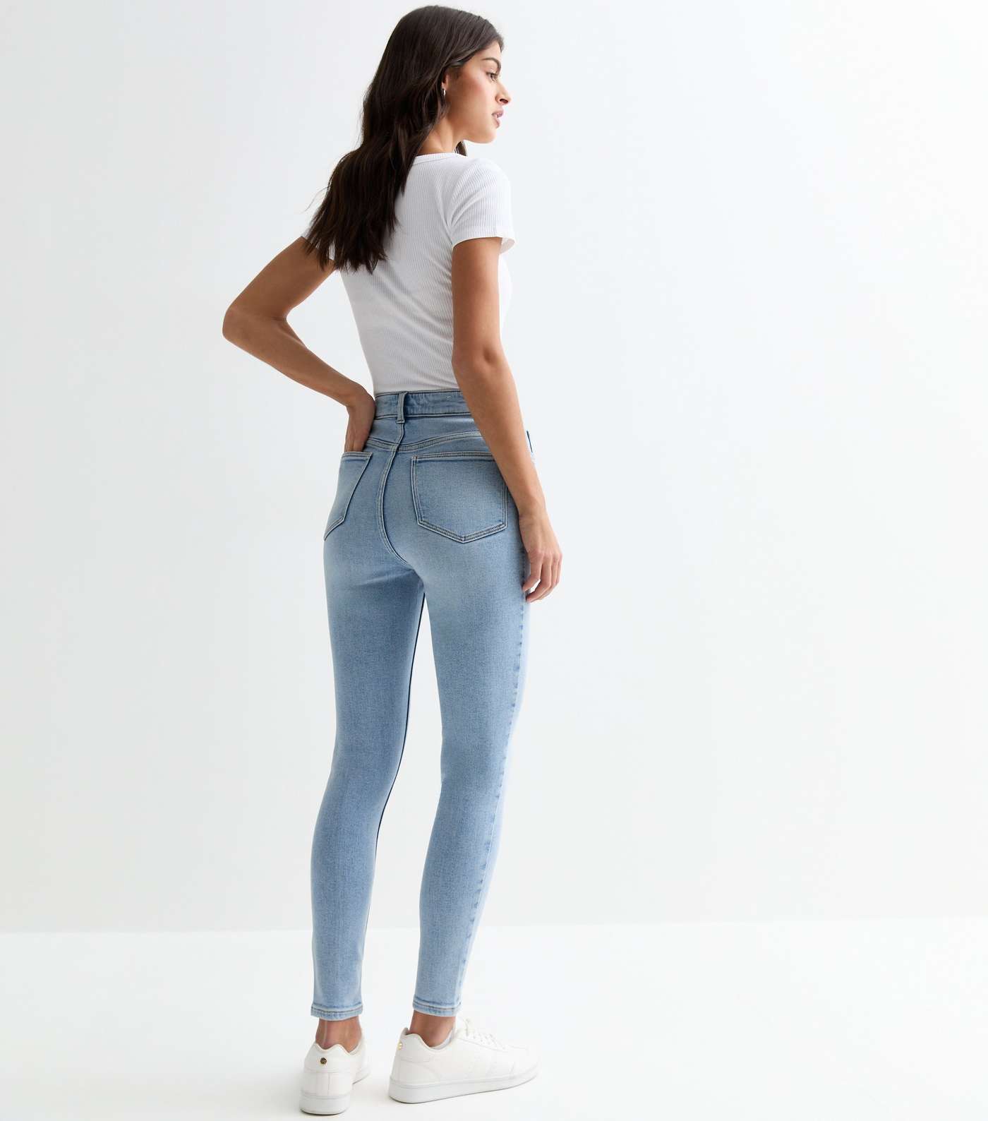 Pale Blue High Waist Hallie Super Skinny Jeans Image 4