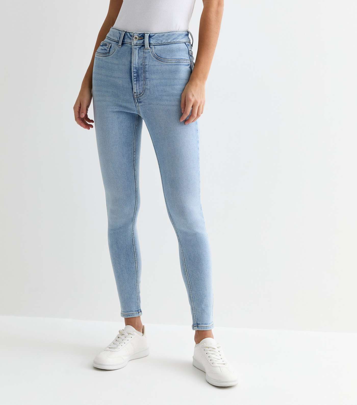 Pale Blue High Waist Hallie Super Skinny Jeans Image 6