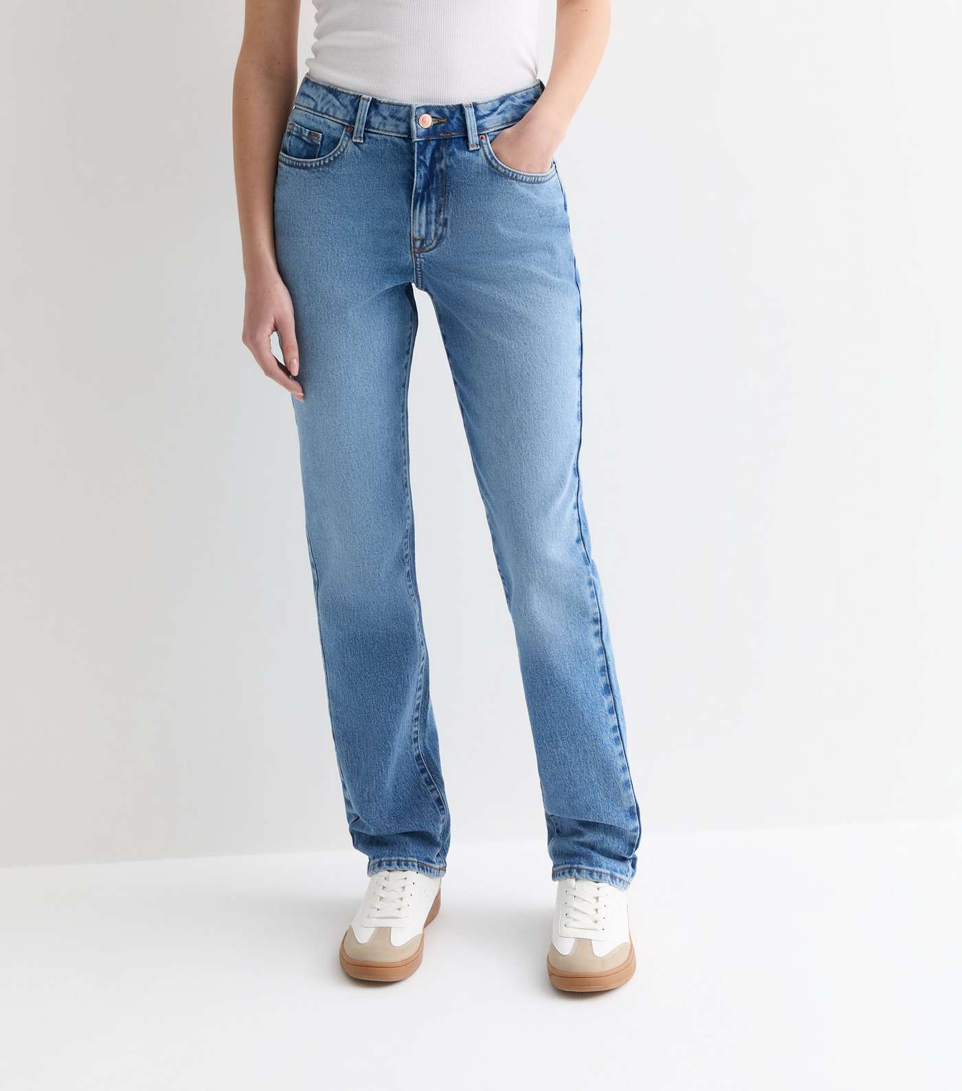 Blue Anica Long Straight Comfort Stretch Jeans Image 3