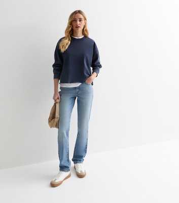 Pale Blue Anica Long Straight Comfort Stretch Jeans