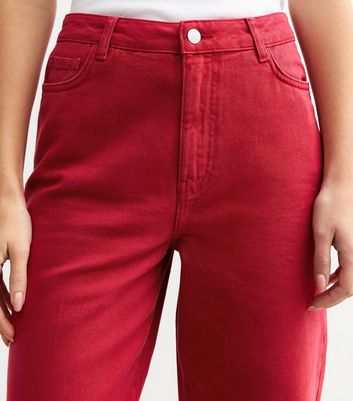 Red Adalae High-Waist Wide Leg Jeans New Look