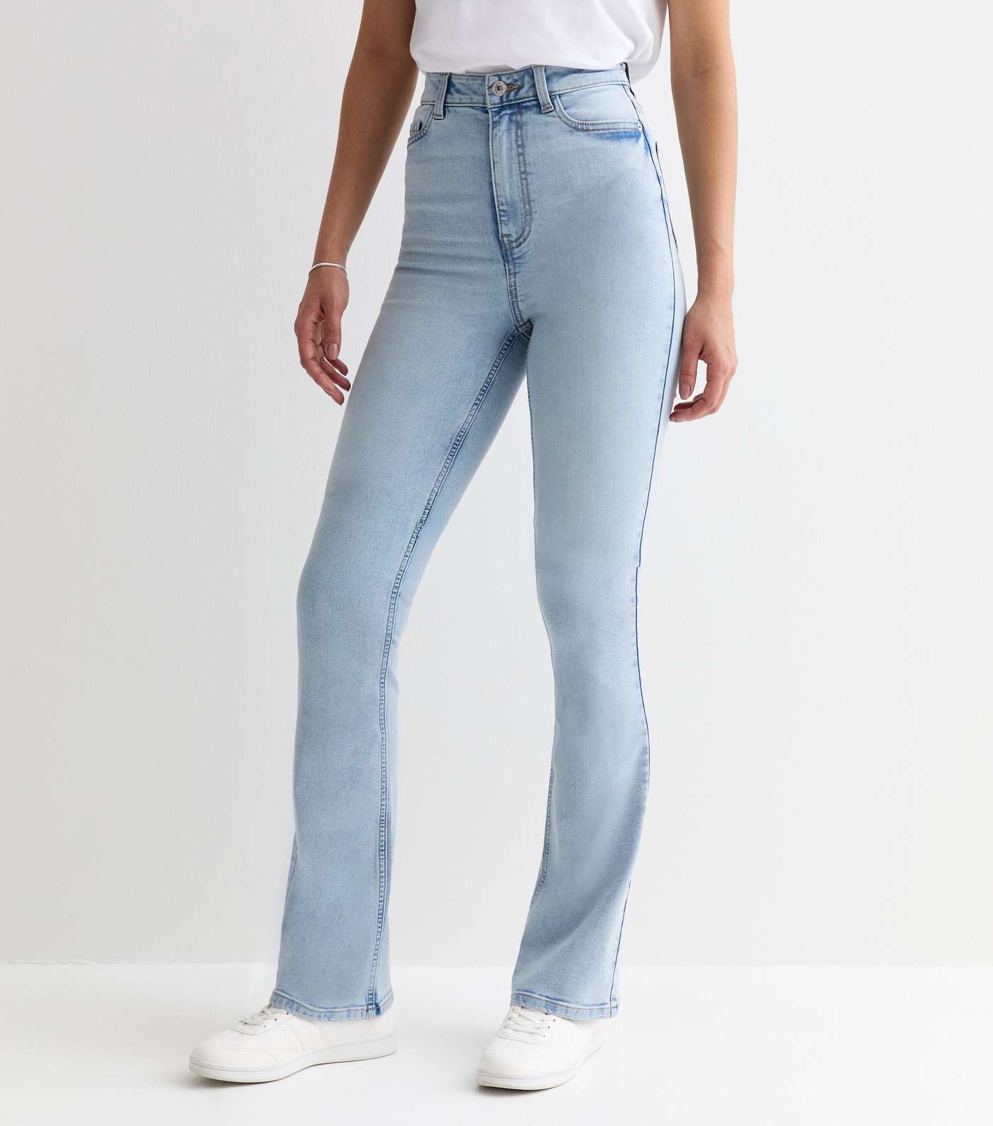 Tall Pale Blue Waist Enhance Quinn Bootcut Jeans Image 3