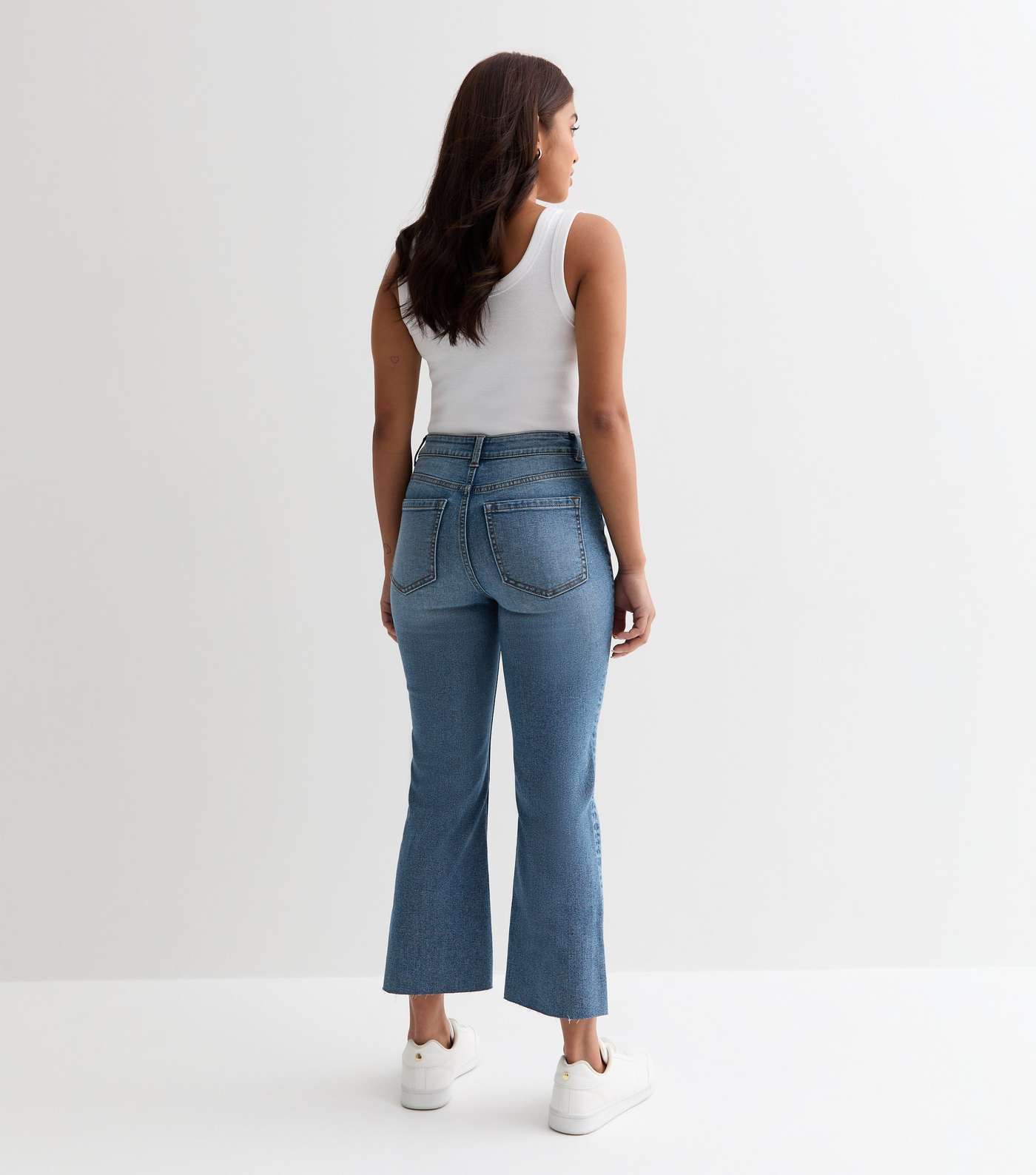 Petite Blue Melody Flared Crop Jeans Image 5